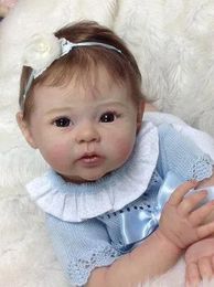 Dolls 20inch Already Painted Finished Reborn Doll Raven Lifelike Soft Touch Baby Girl Doll 3D Skin Visible Veins with Root Hair