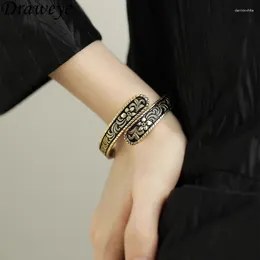 Bangle Draweye Flowers Bracelets For Women Vintage Korean Fashion Irregular Elegant Punk Style Bangles Jewelry Simple Pulseras Mujer