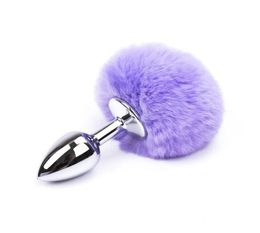 Starter 10 Colour Small Size Metal Rabbit Tail Anal Plug Stainless Steel Bunny Tail Butt Plug Anal Sex Toys for Women Adult Sex Pro2546671