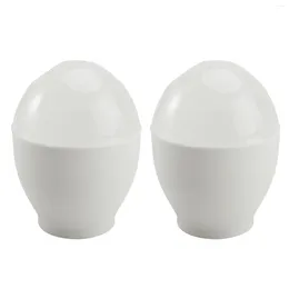 Double Boilers 2 Pcs Breakfast Muffins Microwave Egg Steamer Cooking Utensils Steamed Cup White Bowl