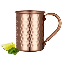 400ml 16.0oz 100% Copper Moscow Mule Mug Durable Coppery Beer Mugs Coffee Mug Milk Cup Pure Copper Cup Drinkware 231228