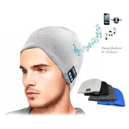 Earphones Bluetooth Earphone Hat for iPhone Samsung Android Phones Men Women Winter Outdoor Sport Bluetooth Headset Stereo Music Hat Wireles