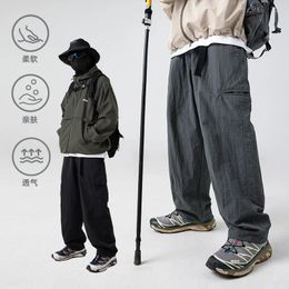 Men's Pants Outdoor Casual Cargo Male Spring And Fall Japanese Style Streetwear Side Pocket Design Trend Baggy Men Clothing