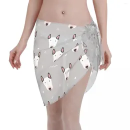 Women's Swimwear Sexy Women Bull Terriers Polyester Kaftan Sarong Swimsuit Bikini Cover-Up Short Skirt