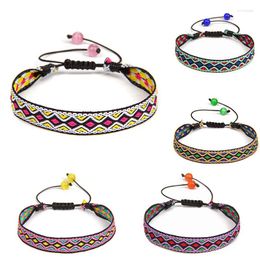 Charm Bracelets Ethnic Pattern Rope Braided Bracelet For Women Vintage Cuff Boho Jewellery Bohemian Pulseras Mujer Woven Gift