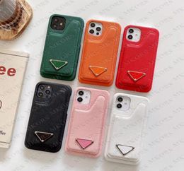 Luxurious Designer Card Slot Holder Cell Phone Cases for iPhone 13 Pro 12 Mini 11 11pro X Xs Max Xr 8 7 Plus Leather Folio Flip Ca4033203