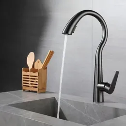 Kitchen Faucets Gun Gray 304 Stainless Steel Pull-out Sink Faucet Two Function Single Handle And Cold Mixer Taps Deck Mounted