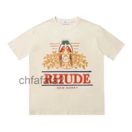 23new Mens t Shirt Rhude Designer Pure Cotton Tees Street Fashion Casual Couple Matching Short Sleeves S-xl VAS3 WRN9 Q23B T7PR