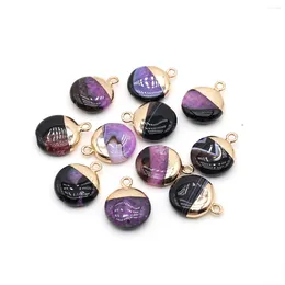 Charms Natural Stone Onyx Small Pendant Flat Round Striped Agates For DIY Necklace Bracelet Earrings Jewellery Making 3pcs