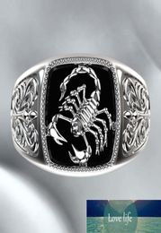 Topquality Gothic Punk Scorpion Male Retro Ring Scorpion Pattern Totem Rings for Men Hip Hop Viking Jewelry Bague Femme Factory p5197935