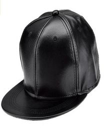 PU Leather Baseball Cap Sport Hats Black Snapback 10pcslot 08056183