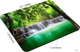 Mouse Pads Wrist Rests Tropical Waterfall in Forest Premium-Textured Custom Mouse Mat Design Washable Mousepads Non-Slip Rubber Base Computer Mousepad