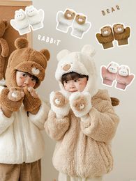 Girls' Gloves Winter Baby Three-Dimensional Cartoon Plush Warm Children's Thickened Gloves 231229