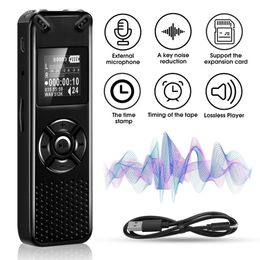 16GB Digital Recorder Voice Activated with Playback Rechargeable Small Tape for Lectures Meetings Interviews Mini Audio