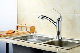 Kitchen Faucets Basin Pull Out A Kot And Cold Water Sink Taps Deck Mounted Chromed Single Handle Faucet