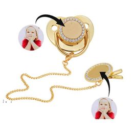 Party Favour Bling Sublimation Pacifier With Clip Baby Feeder Necklace Diy P O Suck Pacifiers Brithday Gift Rre11209 Drop Delivery Ho Dhg3V