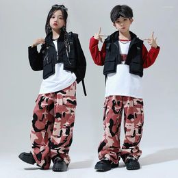 Stage Wear Camouflage Pants Shirt Kids Hip Hop Dancing Clothes Jazz Ballroom Costumes For Girls Boys Dancewear Street Dance Outfit