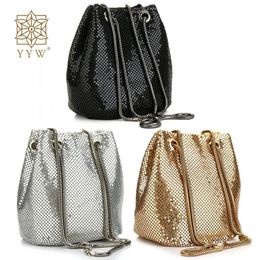 Bags black Fashion Chain Shoulder Bag Evening Party Bucket Sequin Bag For Women 2020 Sliver Gold Purse girl Handbags Female dropship
