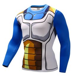 Anime 3D Printed T shirts Men Compression Shirts Fitness Quick dry Long Sleeve Tshirt Vegeta Cosplay Costume Tops Male clothing 231228