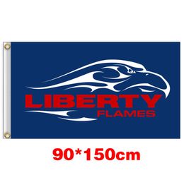 Liberty Flames University College Flag 150CM90CM 3X5FT Polyester Custom Any Banner Sports Flag flying home garden outdoor5950488