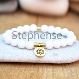 MG0628 2019 New Design Women's Lotus Bracelet High Quality Shell Beads Yoga Bracelet Heart Chakra Mala Bracelet284T