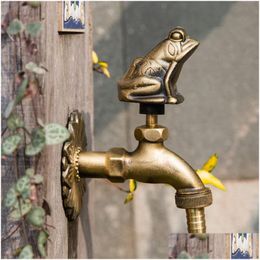 Laundry Utility Faucets Antique Brass Animal Shape Outdoor Garden Water Taps Countryside Art Wall Mounted Faucet Mop Sink Mixer Ta Dhq6E