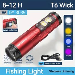 Night Fishing Light, High-Brightness LED Torch, Zoomable Rechargeable Torch Light With Power Bank & Sensor Function For Outdoor Night Fishing Mountain Operations