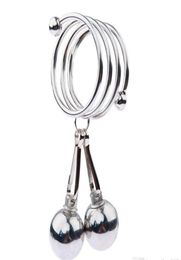 Male Metal Ball Cockrings Heavy Hanger Stretcher Extender Cock Pendant Enlargers Enlargement Penis Delay Ring Sex Toys for Men1110053