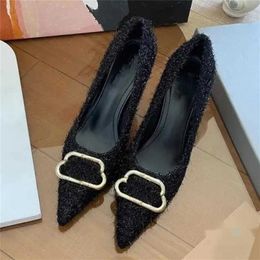 Designer Womens High Heel Shoes Dress Shoes Thick Plaid Lacquer Leather Super Fleece Back Strap Sandals High Heel Boat Shoes