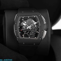 Swiss Automatic Wristwatches Men's Luxury Watches RichardMiles RM61-01 Yohan Blake Skeleton Dial Black Ceramic FUNV