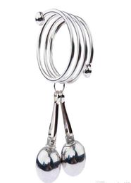 Male Metal Ball Cockrings Heavy Hanger Stretcher Extender Cock Pendant Enlargers Enlargement Penis Delay Ring Sex Toys for Men6476141