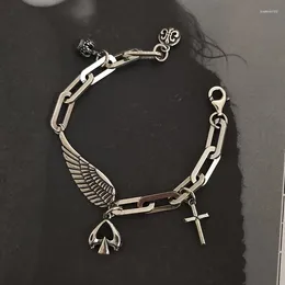 Charm Bracelets Sterling Silver Feather Bracelet Personality S925 Spring Summer