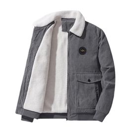 Men Corduroy Winter Coats Fleece Down Jackets Casual Jaquetas Fashion Male Thicker Warm Parkas Short Winer Size 5XL 231228
