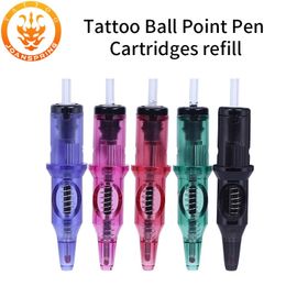 10/20pcs Ballpoint Tattoo Cartridge Needles 5 Colors Tattoo Practice Needles For Beginners And Designer Drawing Tattoo Supplies 231229