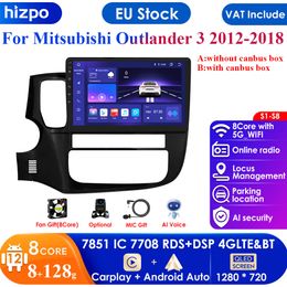 Carplay 4G-LTE 2din Android 12 Car Multimedia Player Radio for Mitsubishi Outlander 3 2012-2018 GPS Video Stereo Audio Head Unit