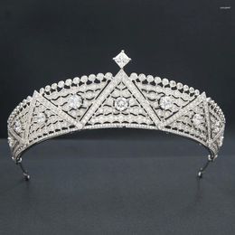 Hair Clips 5A CZ Royal Tiara For Wedding Crystal Princess Tiaras Diadem Girl Prom Party Head Jewellery