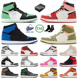 2024 Designer 1s Basketball Shoes For Men Women 1 Trainers Celadon Green Glow Lost and Found Mid Sneakers Mens UNC Toe Patent Bred Sneaker Sports