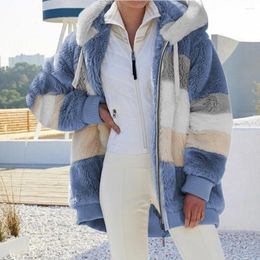 Women's Hoodies Thick Hooded Coats Women Faux Fur Jacket Zip Spring Autumn Winter Clothing Streetwear Warm Plush And Jackets 2024 5XL 4XL