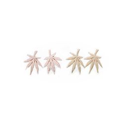 Fashion Maple Leaf Stud Earrings Environmental Protection Material Gold Silver Rose Three Colour Optional Suitable for Men And Wome282R
