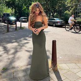 Casual Dresses Hirigin Women Strapless Fishtail Dress Summer Solid Colour Backless Party For Cocktail Beach Streetwear Aesthetic Clothes