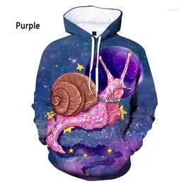 Men's Hoodies 2024 Fun Mushroom Pattern Men Ladies 3D Hoodie Snail Print Casual Fashion Pullover