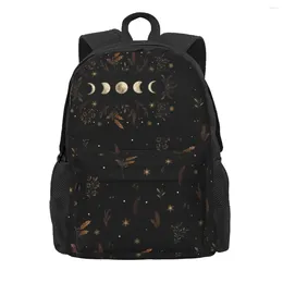 Backpack Moonlit Garden Female Cescent Moon Pattern Backpacks Polyester Pretty High School Bags Workout Designer Rucksack