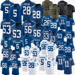 2024 New Anthony Richardson Jonathan Taylor Football Jerseys Quenton Nelson Peyton Manning Michael Pittman Jr