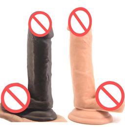 Huge Dildos Realistic Big Flesh Brown Penise Sex Product Flexible Huge Penis with Textured Shaft Sex Healthy Care Toys C31569929038