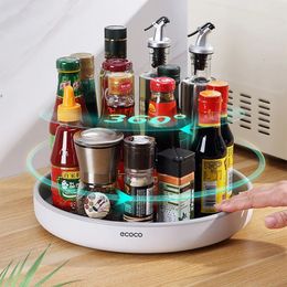 360° Rotating Spice Rack Organiser Seasoning Holder Kitchen Storage Tray Lazy Susans Home Supplies for Bathroom Cabinets 231228