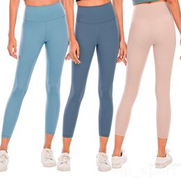 Womens Sport Yoga Sweatpants High Rise Athletic Yogas Pants Naked Fitness Trousers Girl Full Tight Leggings Gym Breathable Ankle Length Pant Lady