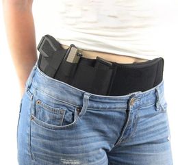 Outdoor Tactical Ultimate Belly Band Gun Holster Concealed Universal Carry Pistol Gun Pouch Adjustable Elastic Waist Belt Waistban6064247