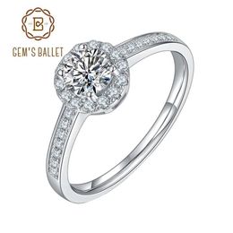 Cluster Rings GEM'S BALLET Moissanite Engagment 925 Sterling Silver 0 5Ct VVS1 Diamond Ring For Women Wedding Jewelry250U