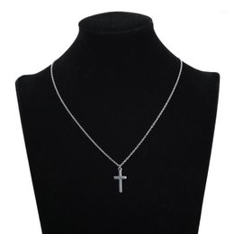 Pendant Necklaces Stainless Steel Gothic Cross Moon Necklace For Women 2021 Fashion Chain Choker On Egirl Aesthetic Jewelry219U