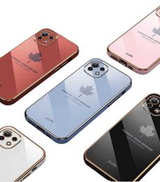 Cell Phone Cases Shockproof Phone Cases For Xiaomi Mi 13Pro 13 12 12Pro 12X 12T T Pro Lite i Poco M4 M3 Pro 5G X3 GT NFC F3 Luxury Plating Maple leaf Soft Cover 0GDB